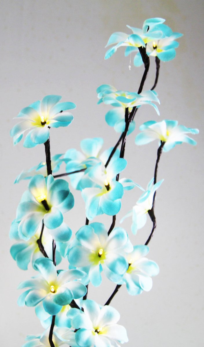 Set of 50cm H20 LED Blue Frangipani Tree Branch Stem Fairy Lights - Ideal for Wedding, Party, Table Decoration - Outdoorium