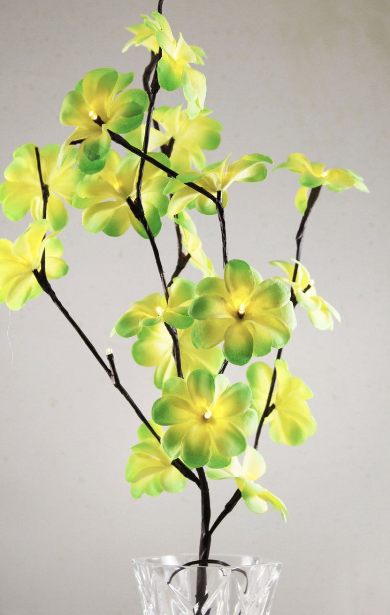 Set of 20 LED Green Frangipani Tree Branch Fairy Lights - Perfect for Wedding, Party, Table Decoration - Outdoorium