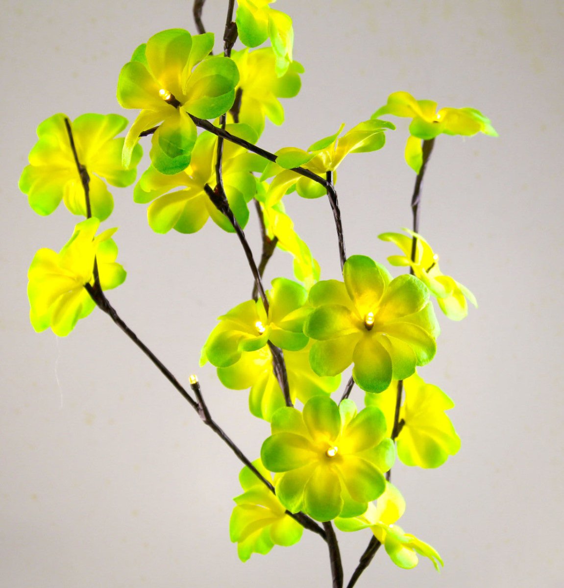 Set of 20 LED Green Frangipani Tree Branch Fairy Lights - Perfect for Wedding, Party, Table Decoration - Outdoorium