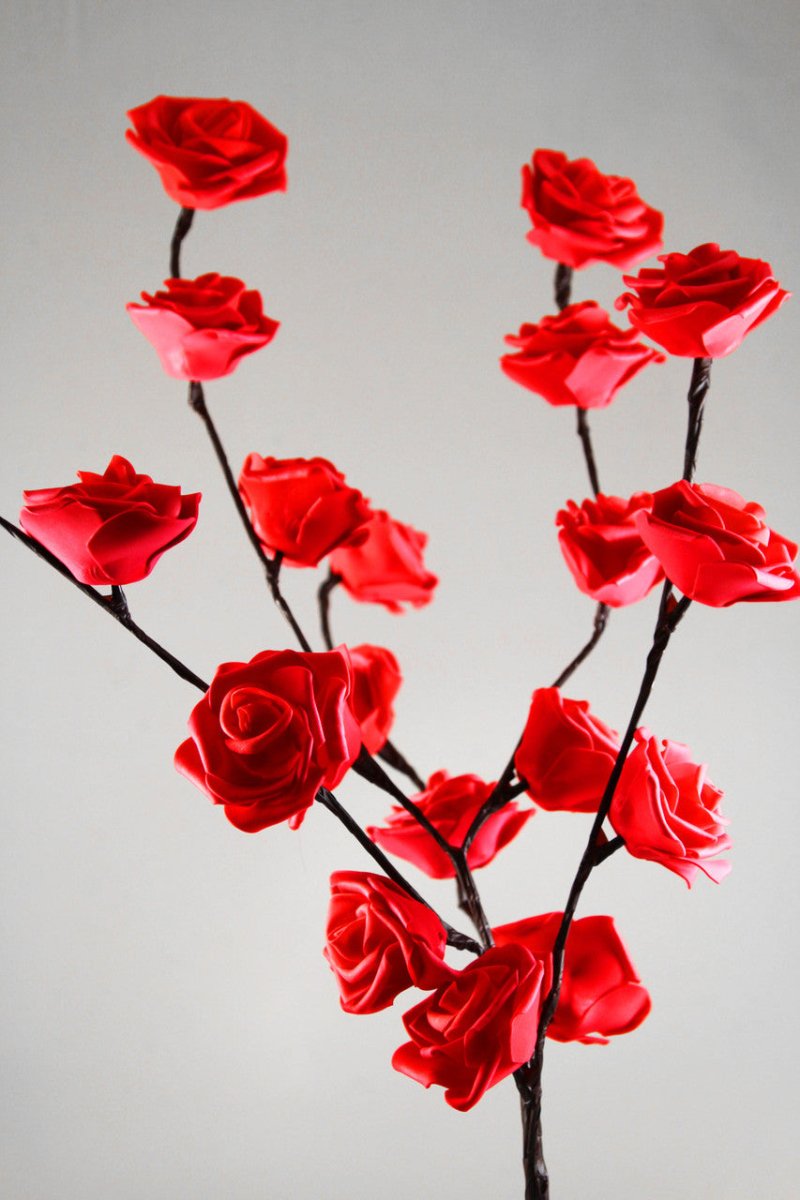 1 Set of 50cm H 20 LED Red Rose Tree Branch Fairy Lights - Perfect for Wedding, Party, Table &amp; Event Decoration - Outdoorium