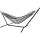 10ft Black Universal Steel Hammock Stand & Authentic Double Vichy Hammock in Navy | Hammock Combo