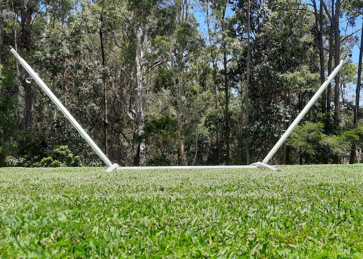 10ft Universal Steel Hammock Stand in White - Outdoorium