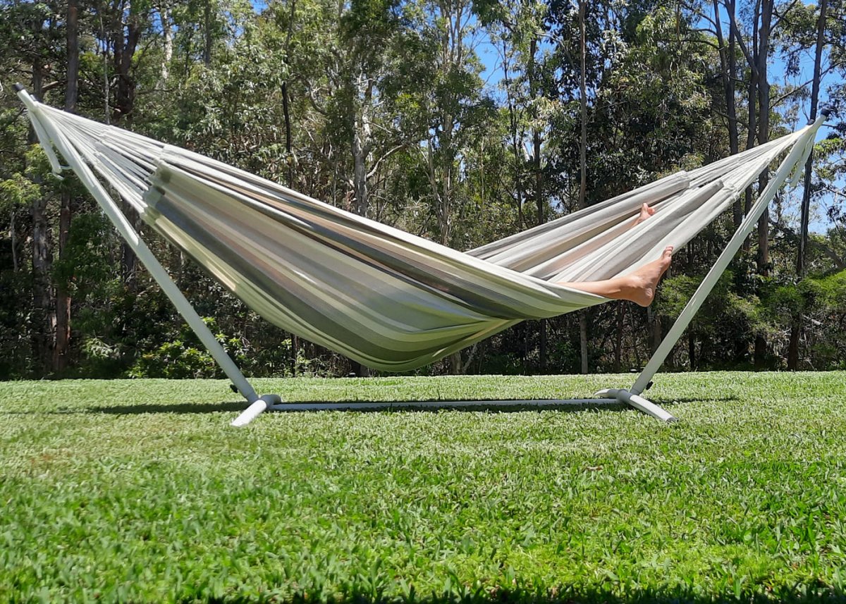 10ft Universal Steel Hammock Stand in White - Outdoorium