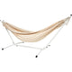 10ft White Universal Steel Hammock Stand & Authentic Double Vichy Hammock in Sand | Outdoorium