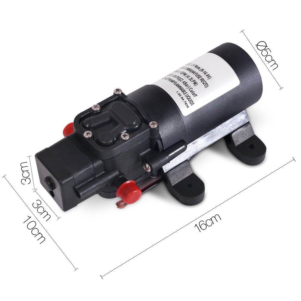 Water Pump 12V Pressure Shower 4.3L/Min | Outdoorium