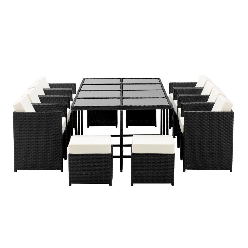13 Piece Wicker Outdoor Dining Table Set - Outdoorium