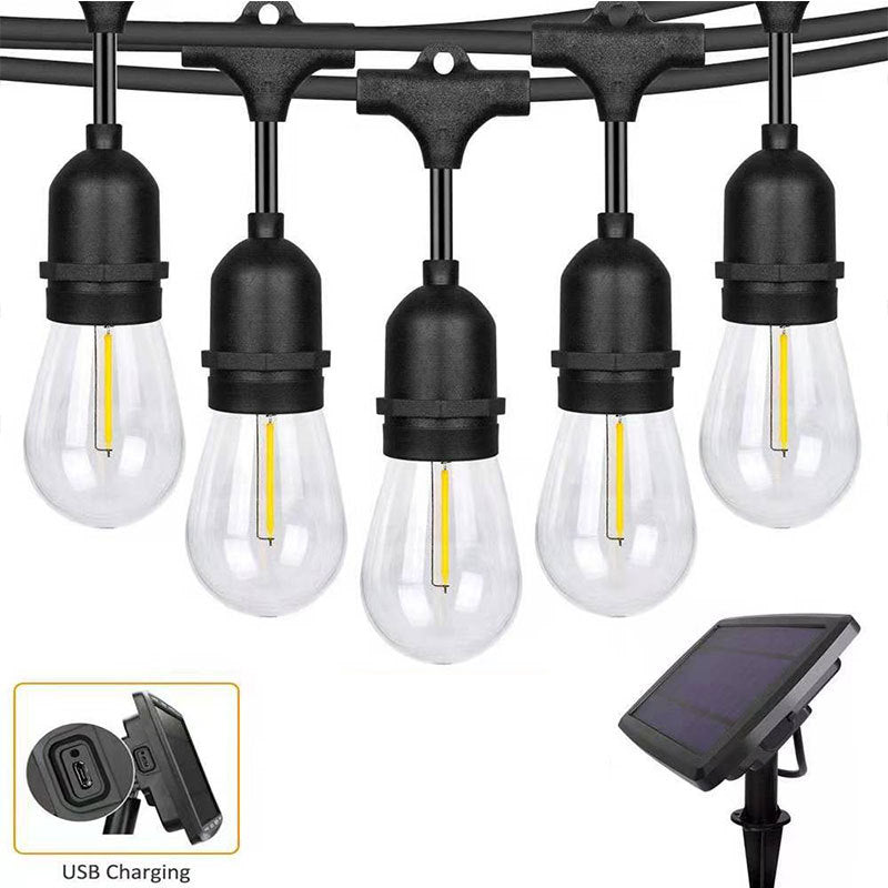 15M Solar Festoon String Lights Kits Globe Outdoor Garden - Outdoorium