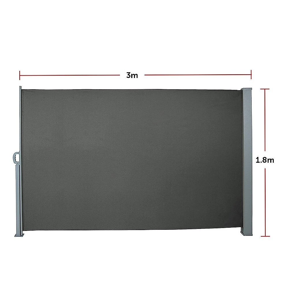 1.8X3M Retractable Side Awning Shade - Outdoorium