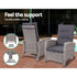 2PC Sun lounge Recliner Chair Wicker Lounger Sofa Day Bed Outdoor Chairs Patio Furniture Garden Cushion Ottoman - Outdoorium