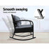 Gardeon 3PC Rocking Chair Table Wicker Outdoor Furniture Patio Bistro Set Black - Outdoorium