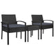 Gardeon 3PC Patio Furniture Bistro Set Wicker Outdoor Lounge Setting Black | Outdoorium