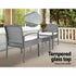 Gardeon 3PC Patio Furniture Bistro Set Wicker Outdoor Lounge Setting Grey | Outdoorium