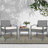 Gardeon 3PC Patio Furniture Bistro Set Wicker Outdoor Lounge Setting Grey | Outdoorium