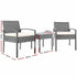 Gardeon 3PC Patio Furniture Bistro Set Wicker Outdoor Lounge Setting Grey | Outdoorium