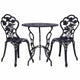 Gardeon 3PC Outdoor Setting Bistro Set Chairs Table Cast Aluminum Rose Black | Outdoorium