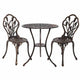 Gardeon 3PC Outdoor Setting Bistro Set Chairs Table Cast Aluminum Patio Furniture Tulip Bronze | Outdoorium