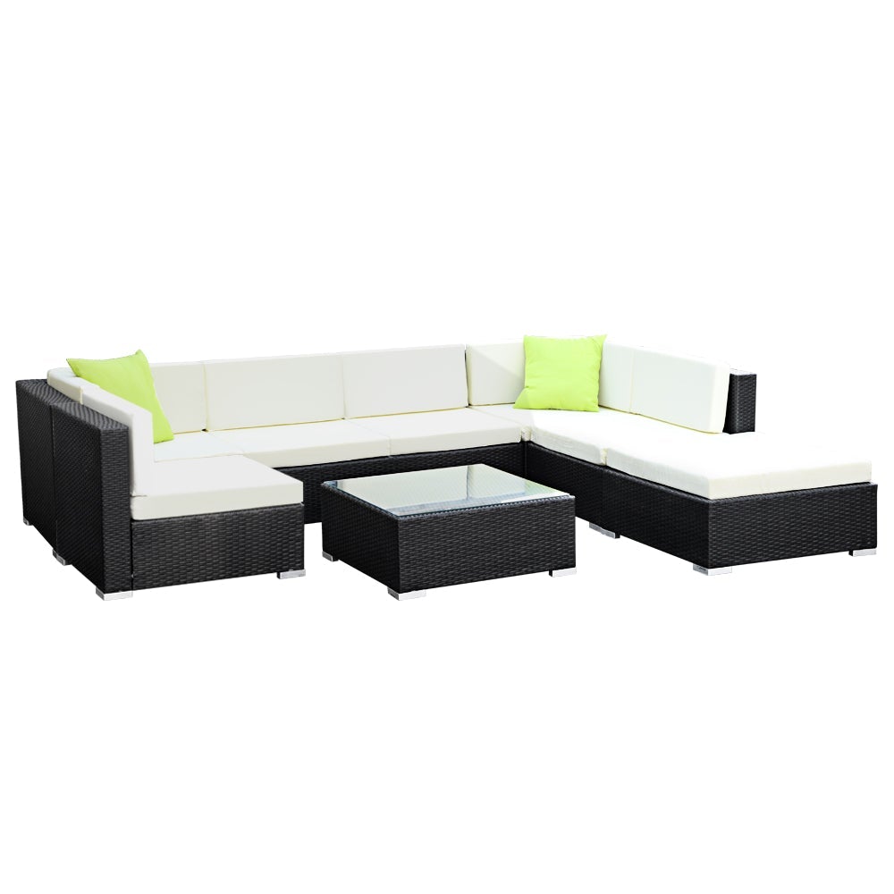 8PC Outdoor Furniture Sofa Set Wicker Garden Patio Pool Lounge - Outdoorium