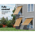 Instahut Window Fixed Pivot Arm Awning Outdoor Retractable Canopy 2.1X2.1M Beige - Outdoorium