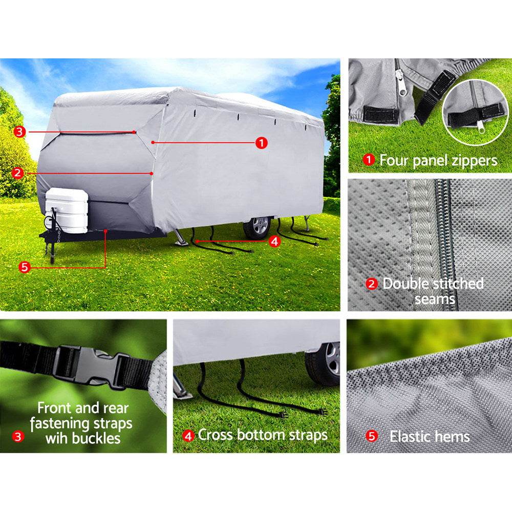 Weisshorn 16-18ft Caravan Cover Campervan 4 Layer UV Water Resistant - Outdoorium