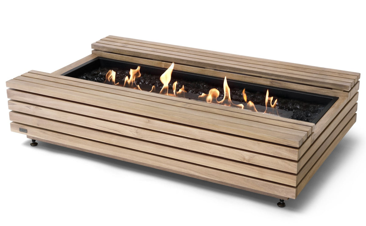 EcoSmart Cosmo 50 Fire Pit Table - Teak + Black Burner - Outdoorium