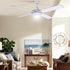 Devanti 52'' Ceiling Fan AC Motor w/Light w/Remote - White - Outdoorium