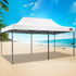 Instahut Gazebo Pop Up Marquee 3x6 Folding Tent Wedding 500D Oxford Fabric White - Outdoorium