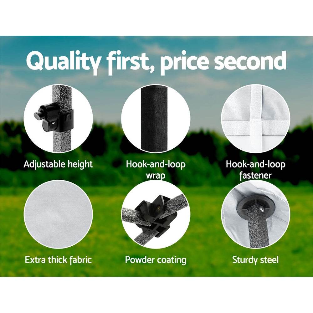 Instahut Gazebo Pop Up Marquee 3x6 Folding 500D Wedding Tent Base Pod White - Outdoorium