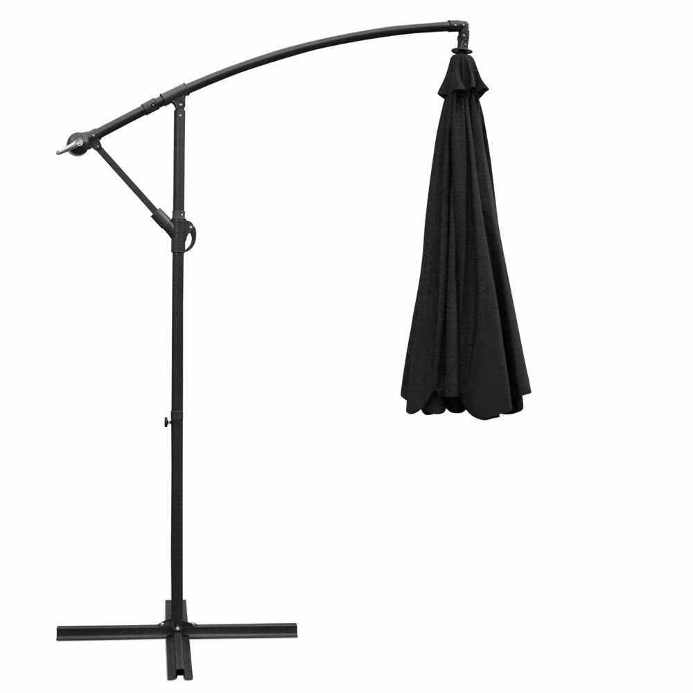 Instahut 3M Cantilevered Outdoor Umbrella - Black - Outdoorium