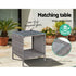 Outdoor Setting Recliner Chair Table Set Wicker lounge Patio Furniture Grey - Outdoorium