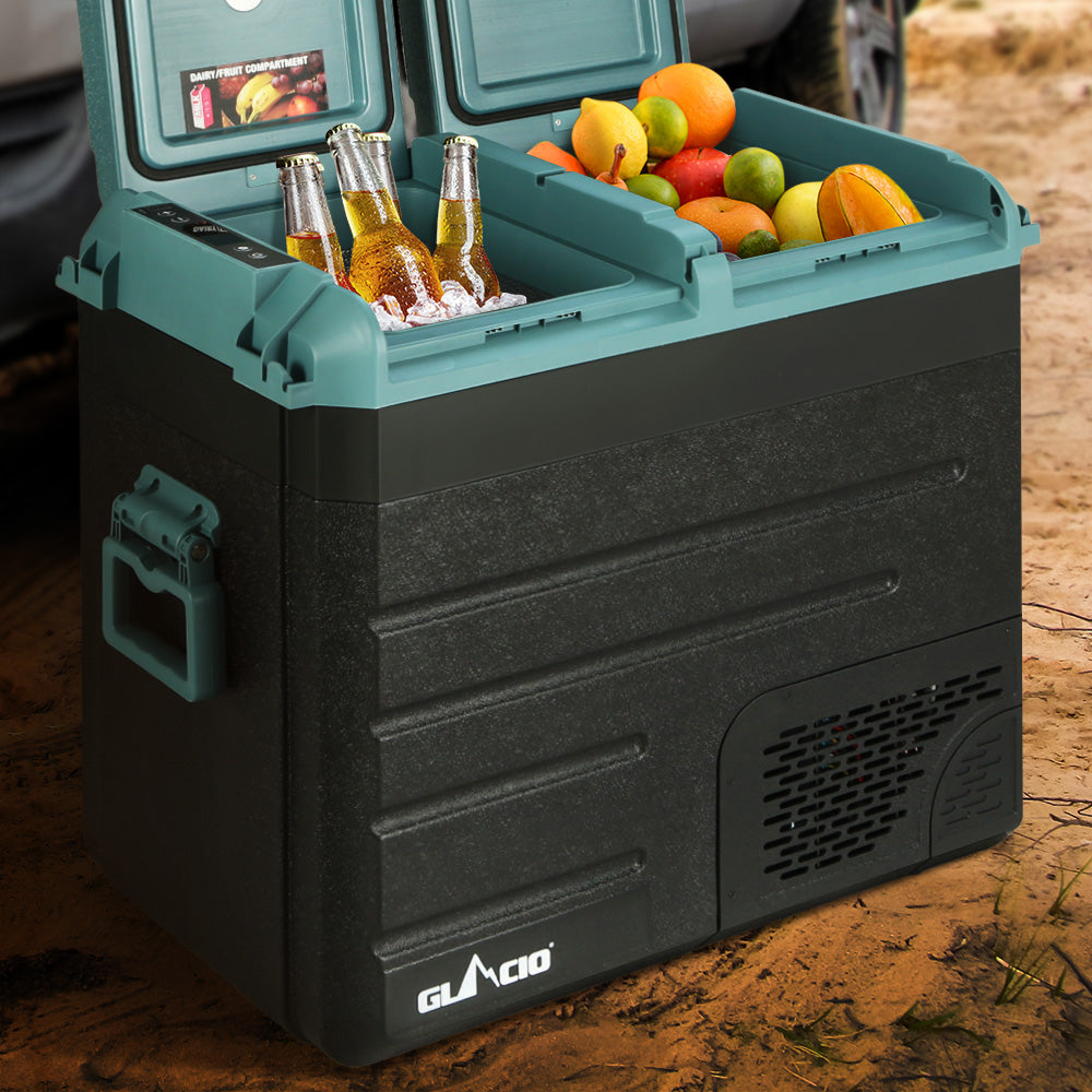 Glacio 60L Portable Fridge Freezer Fridges Cooler Camping 12V/24V/240V Caravan - Outdoorium