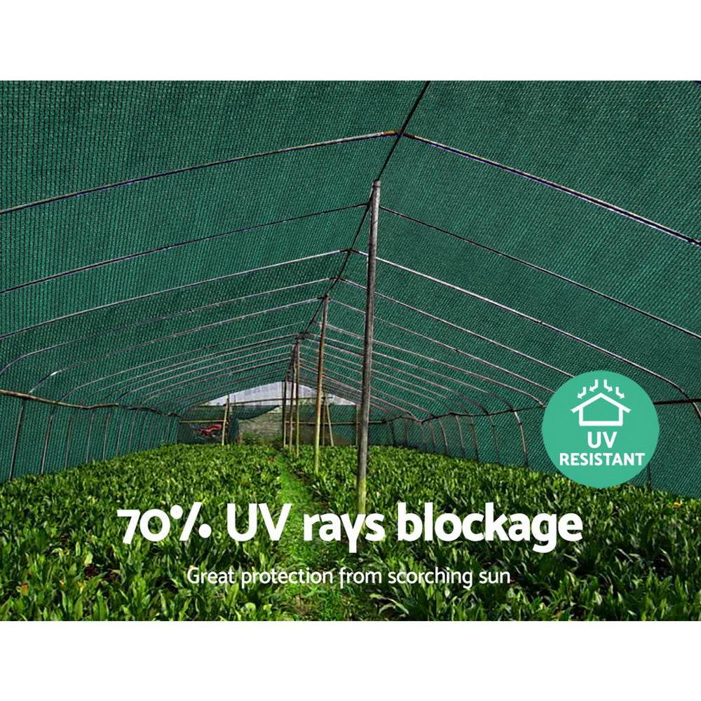 Instahut 70% Shade Cloth 3.66x30m Shadecloth Sail Heavy Duty Green - Outdoorium