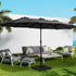 Instahut 4.57m Outdoor Umbrella Beach Pole Garden Tilt Black - Outdoorium
