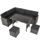 Ella 8 - Seater Modular Outdoor Garden Lounge and Dining Set with Table and Stools in Dark Grey Weave | Outdoorium