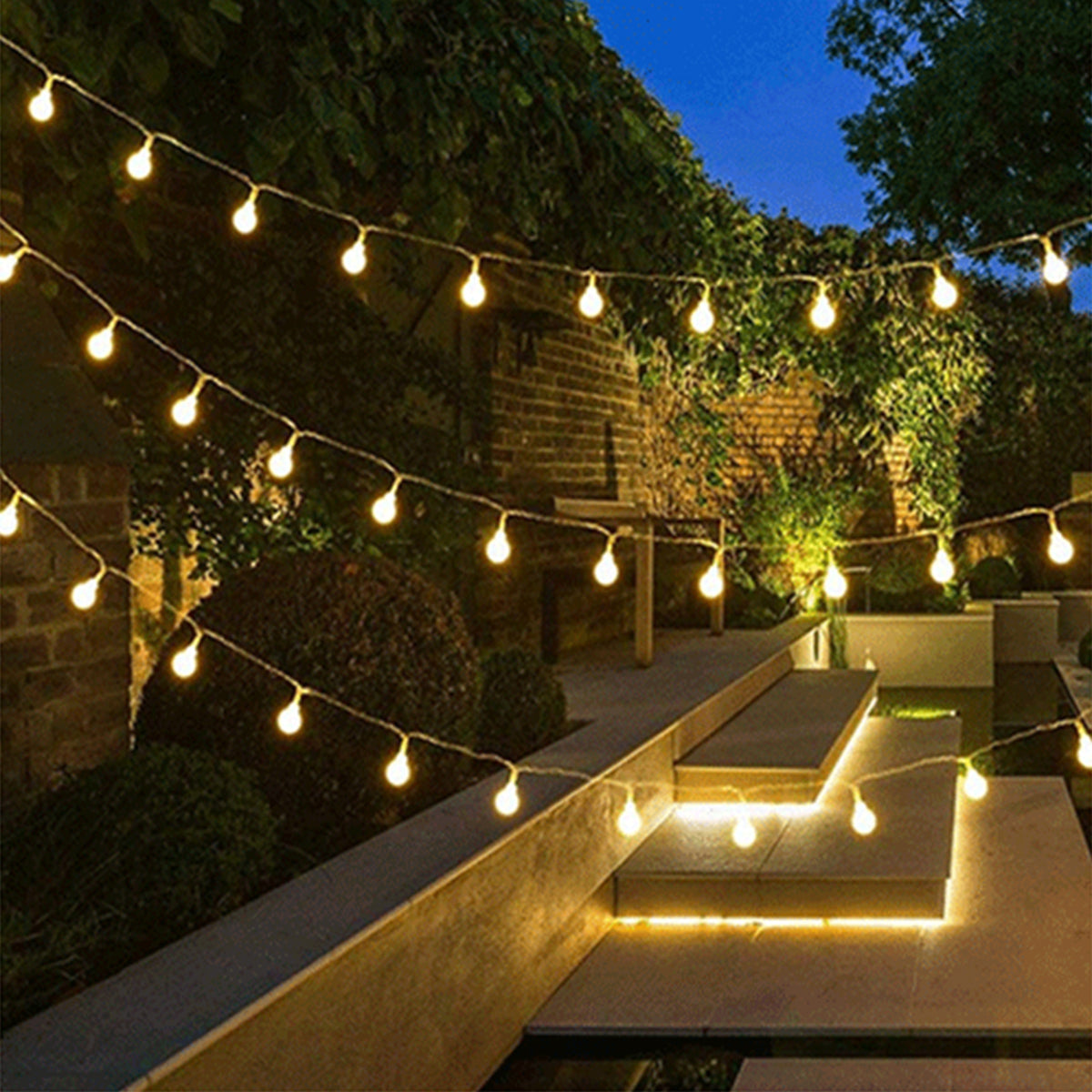 Sansai 20 Bulbs 23M Festoon String Lights LED Waterproof Outdoor - Outdoorium