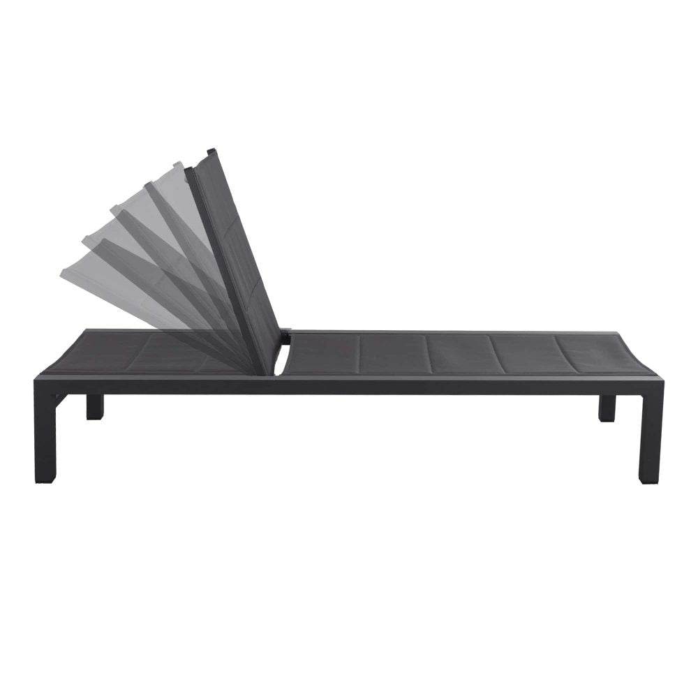 Adjustable Outdoor Sun Lounger in Aluminium Dark Grey - Outdoorium