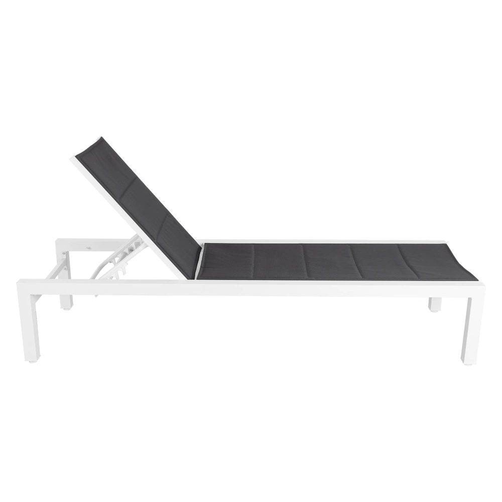 Adjustable Outdoor Sun Lounger in Aluminium White | Outdoorium