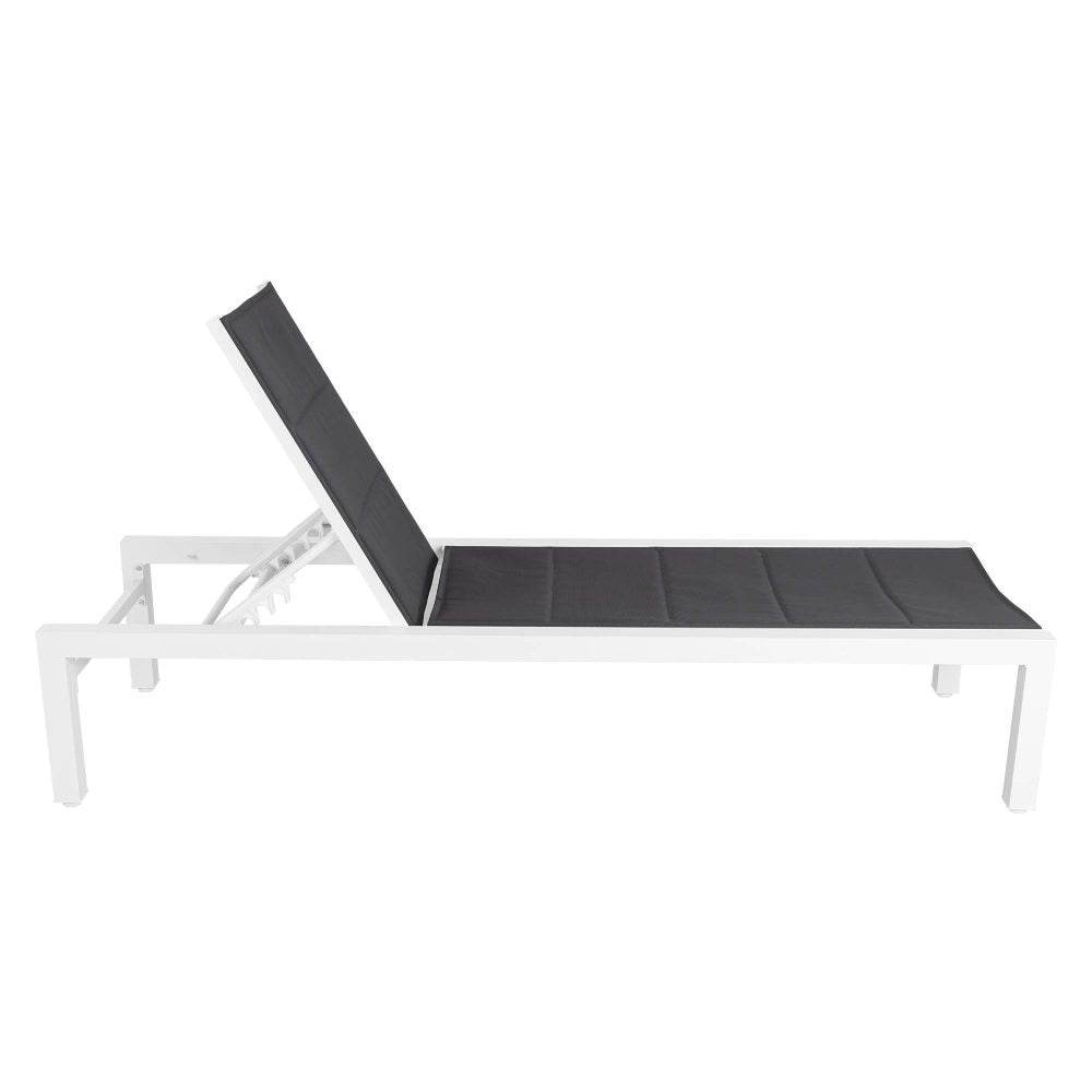 Adjustable Outdoor Sun Lounger in Aluminium White | Outdoorium
