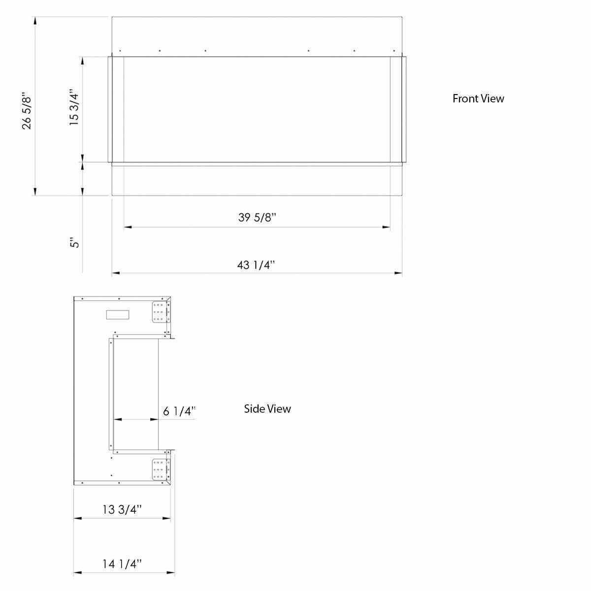 Amantii 40-TRU-VIEW-XL Electric Built-In Fireplace - 3 Sided 101.60 cm Wide - Outdoorium