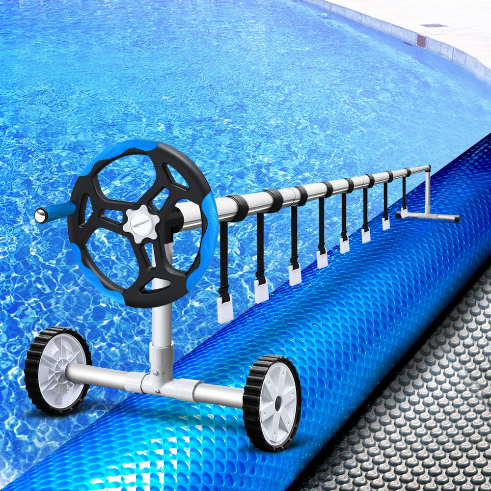 Aquabuddy 11x6.2m Pool Cover Roller Swimming Solar Blanket Heater Covers Bubble - Outdoorium