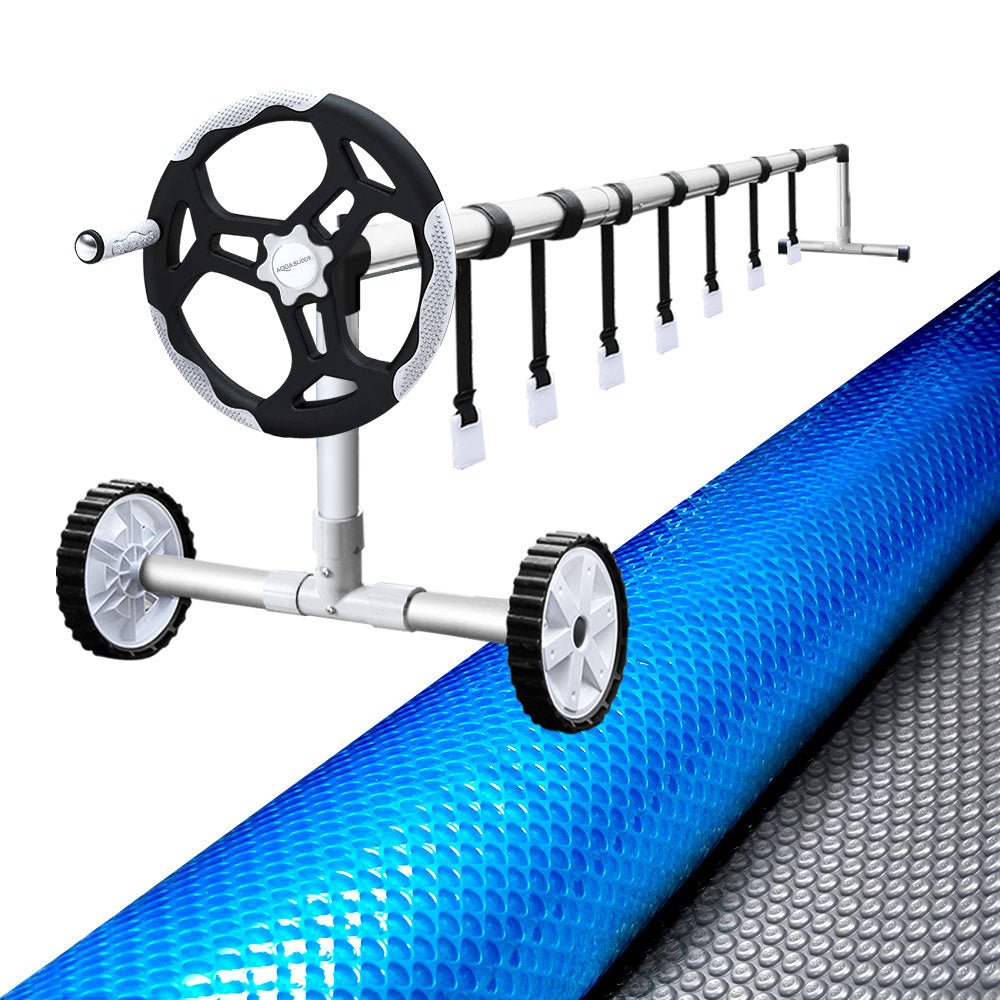 Aquabuddy 8.5x4.2m Swimming Pool Cover Roller Solar Blanket Bubble Heater Covers - Outdoorium