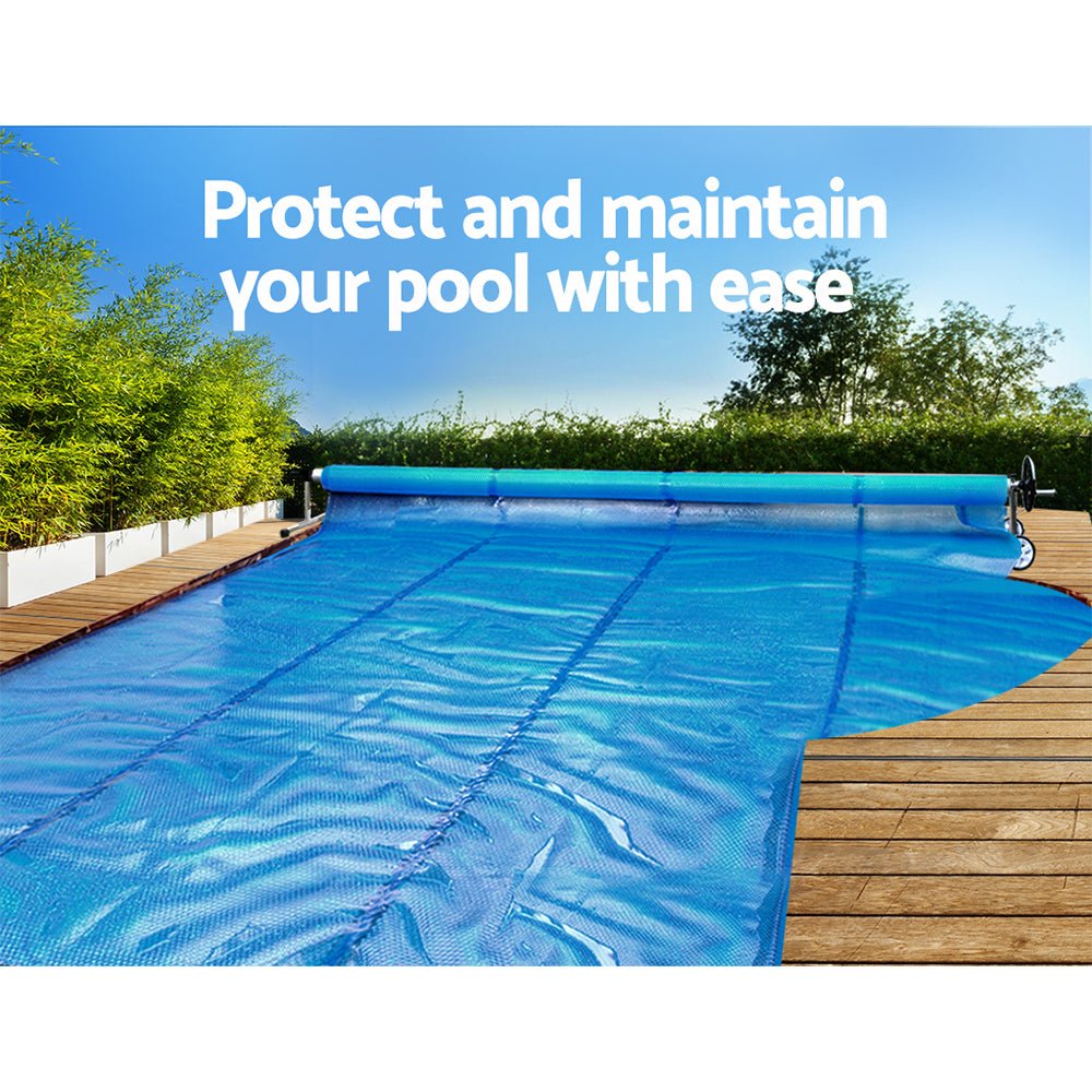 Aquabuddy Swimming Pool Cover Roller Reel Adjustable Solar Thermal Blanket - Outdoorium