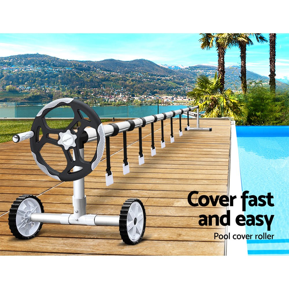 Aquabuddy Swimming Pool Cover Roller Reel Adjustable Solar Thermal Blanket - Outdoorium