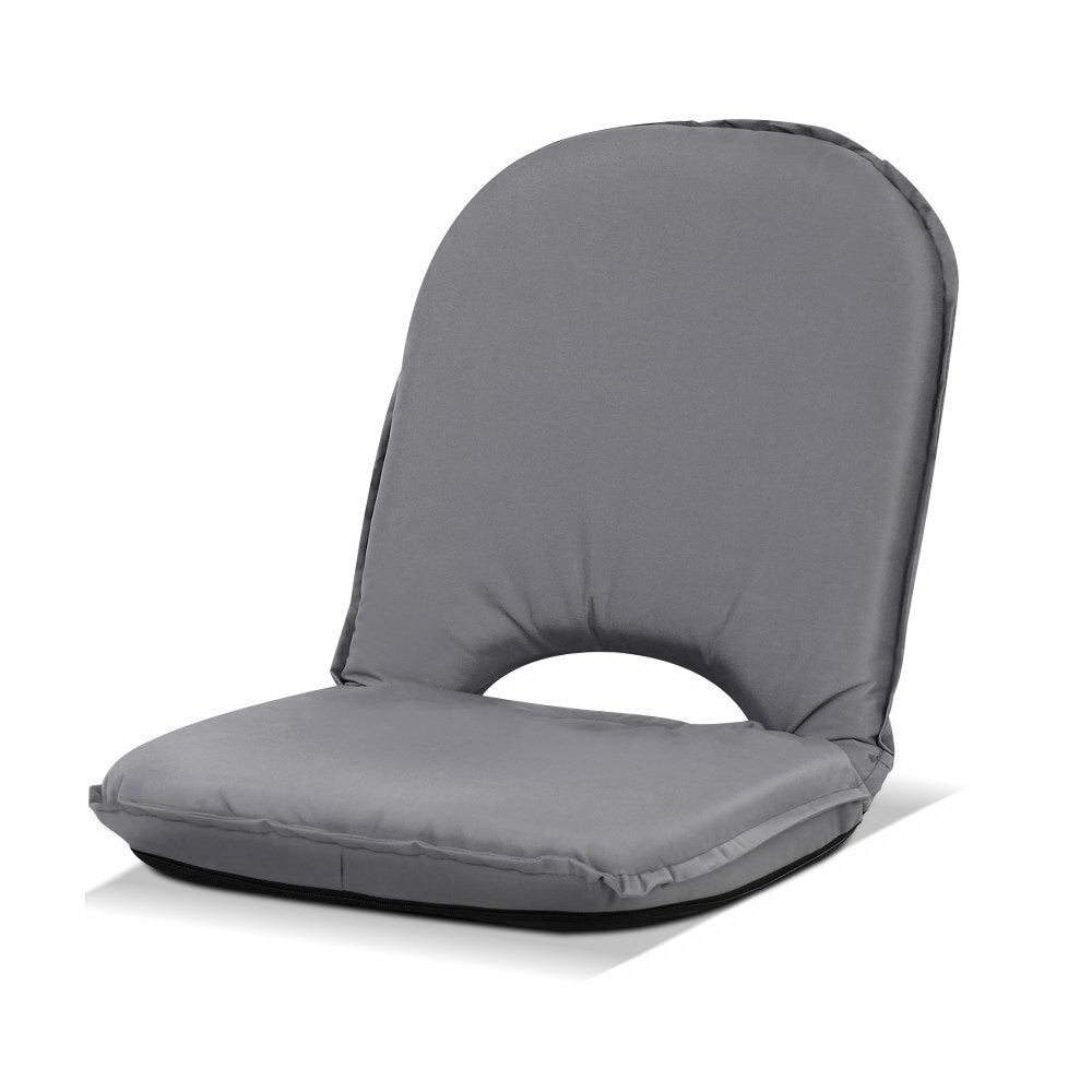 Artiss Floor Lounge Sofa Camping Portable Recliner Beach Chair Folding Outdoor Grey - Outdoorium