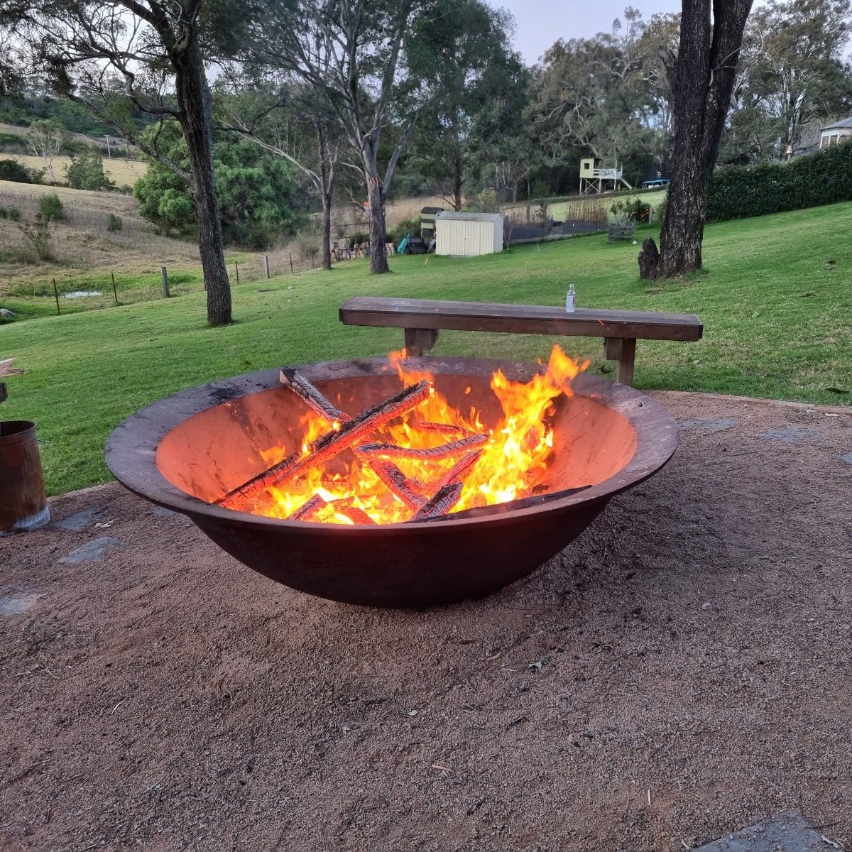 Basin Cast Iron Deep Bowl Fire Pit - 180cm - Outdoorium