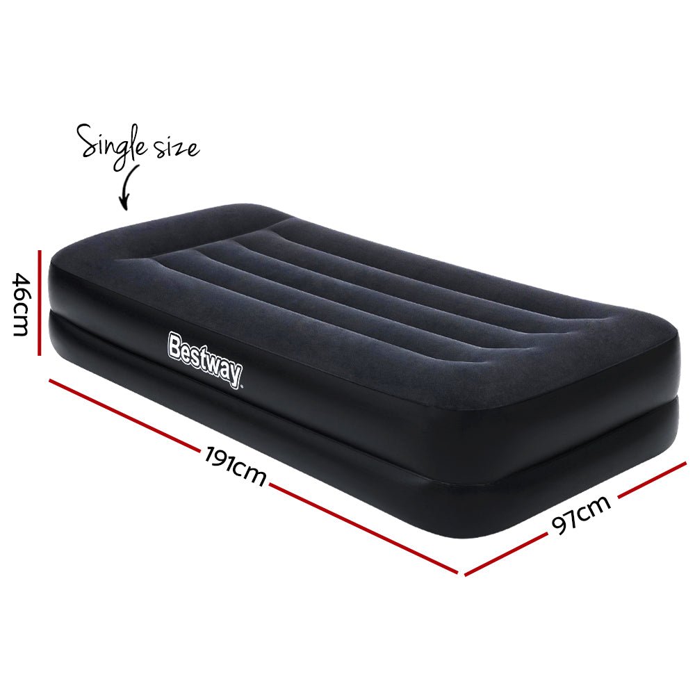 Bestway Air Mattress Bed Single Size Inflatable Camping Beds Built-in Pump - Outdoorium