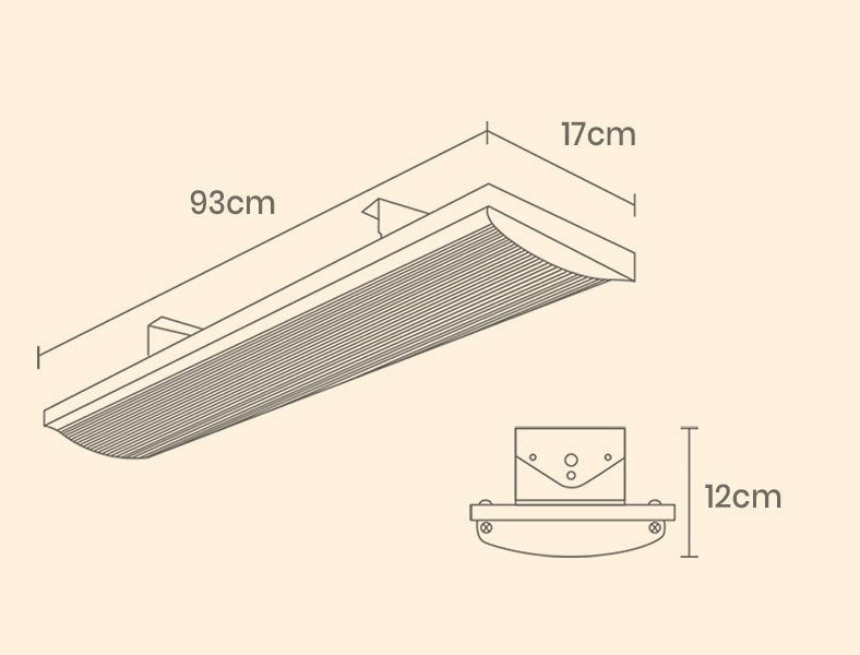 Bio-Design 1800W Outdoor Strip Heater Electric Radiant Slimline Panel - Outdoorium