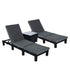 Black Rattan Sunlounge Set with Joining Coffee Table | Outdoorium