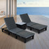 Black Rattan Sunlounge Set with Joining Coffee Table | Outdoorium