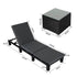 Black Rattan Sunlounge Set with Joining Coffee Table | Outdoorium