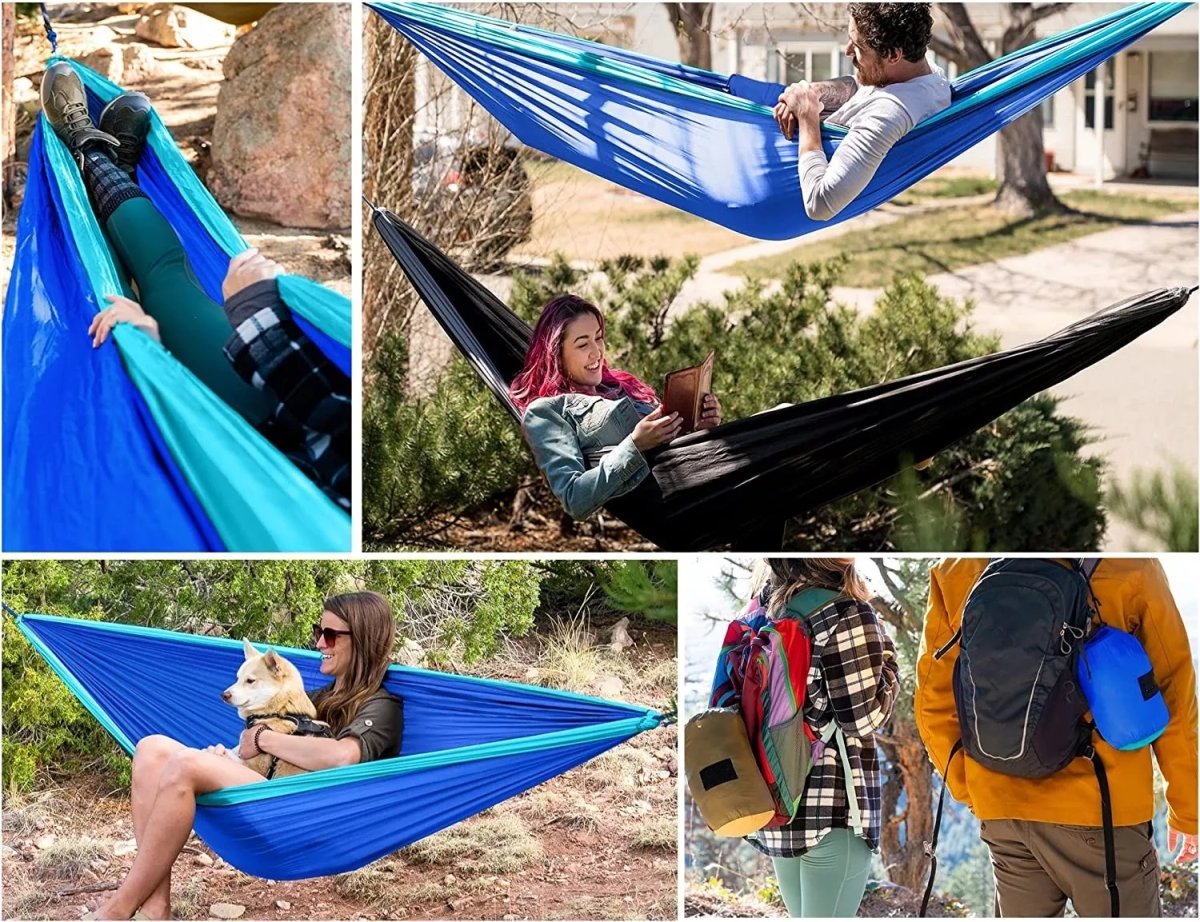 Blue Camping Hammock - Outdoorium